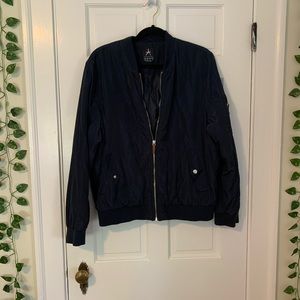 Navy blue bomber jacket
